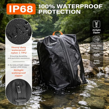 2 Pack Bag with Vacuum Travel for Suitcase, 20L Overpack Vacuum Bags w/Pump - size: 20L