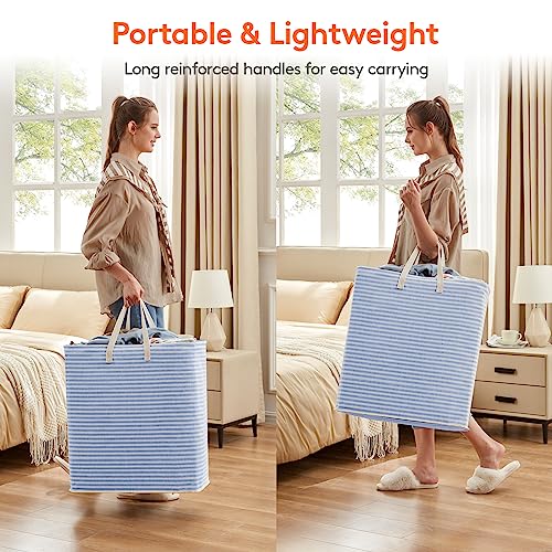 Lifewit 100L Large Laundry Baskets, Laundry Hampers Bags, 2 Pack, Blue - color: Blue, size: 100L