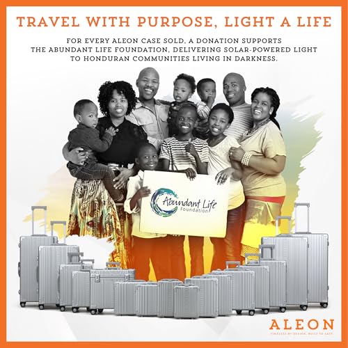 Aleon All Aluminum Lightweight 21" Premium International Carry-On Luggage - Hardside Carry-On Suitcase, TSA Approved, Hard Shell Suitcase, Airline Approved Hard Spinner Wheels Luggage (Platinum) - color: platinum