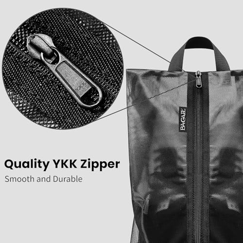 Bagail Shoe Bags for Travel, TPU Water Resistant Shoe Pouch(2Psc, Black)