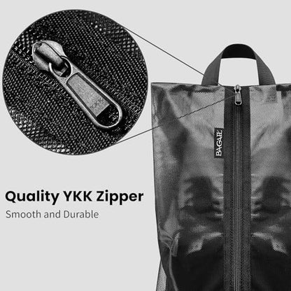 Bagail Shoe Bags for Travel, TPU Water Resistant Shoe Pouch(2Psc, Black)