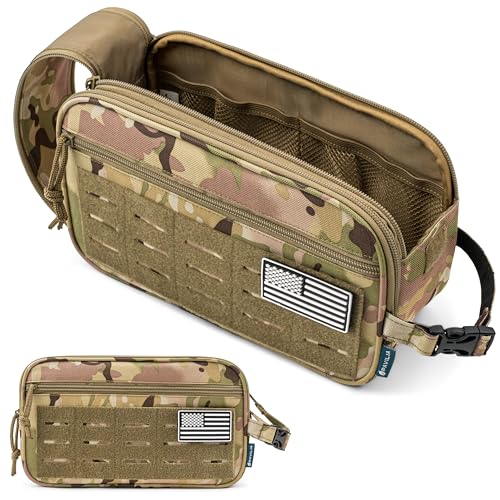 PAVILIA Tactical Toiletry Bag Men, Water Resistant Molle Military, Camo XL - color: Camo, size: Extra Large