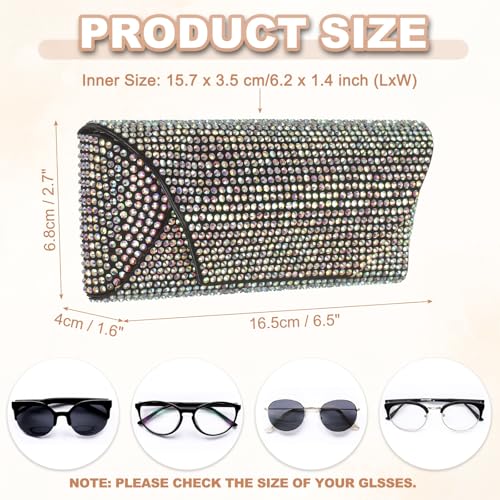 PATIKIL Bling Sunglass Case Eyeglasses Hard Shell w/Rhinestones - color: Ab Color