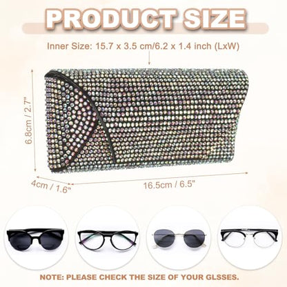 PATIKIL Bling Sunglass Case Eyeglasses Hard Shell w/Rhinestones - color: Ab Color