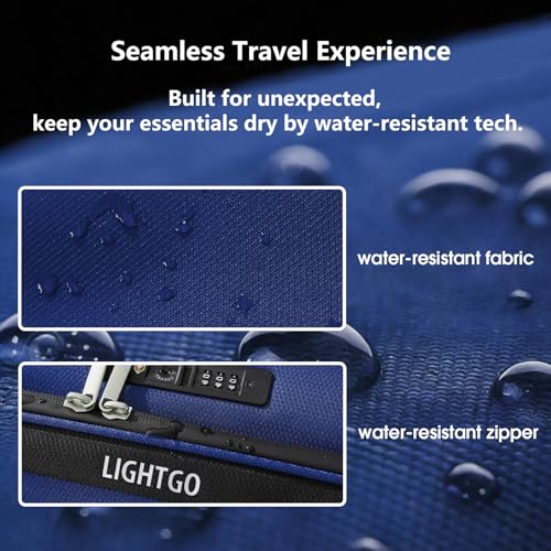 LIGHTGO 20" Carry On Softside Luggage, Ultra Light, TSA Lock Navy Blue - color: Navy Blue, size: 20in