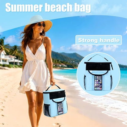 Attmu Mesh Shower Caddy Portable for Dorm Room Essentials, Shower Tote Bag - color: Dusty Blue