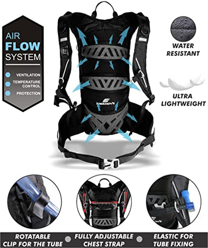 Backpack Daypack 10L, Phone Pocket, Suitable as Light Hydro Pack for Hiking, Running, MTB, Biking, Water Bladder NOT Included - color: Backpack - GRAY