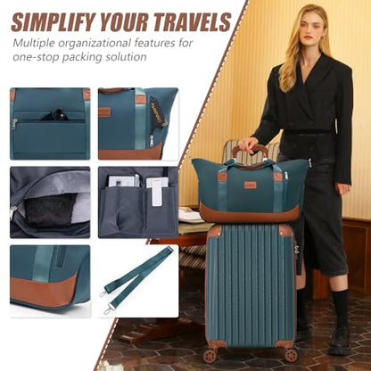 Cosbarn Luggage Sets, Lightweight Durable Hardshell, 5 piece Suitcase Sets - color: DarkGreen