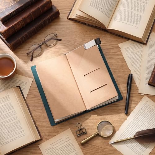 Traveling Refillable Leather Journal Notebook, Blue, Regular Size - color: Blue, size: Regular Size