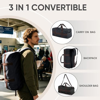 Large Canva Travel Duffle Bag Heavy Duty - color: Dark Grey