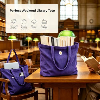 CYD Summer Beach Bag for Women, Lightweight Soft Tote with Shoulder Strap, Foldable Packable Pool Carryall with Dual Pockets - color: Midnight Black + Lavender Purple