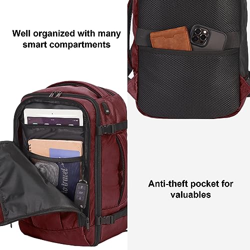 ECOHUB Travel Backpack 18x14x8 Frontier Airlines Personal Item Bag Red - color: Red, size: 18 inch