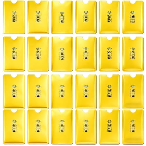 30 Pack RFID Blocking Sleeves, Credit Card Protector Holders for Contactless Cards - color: Yellow