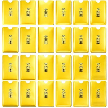 30 Pack RFID Blocking Sleeves, Credit Card Protector Holders for Contactless Cards - color: Yellow