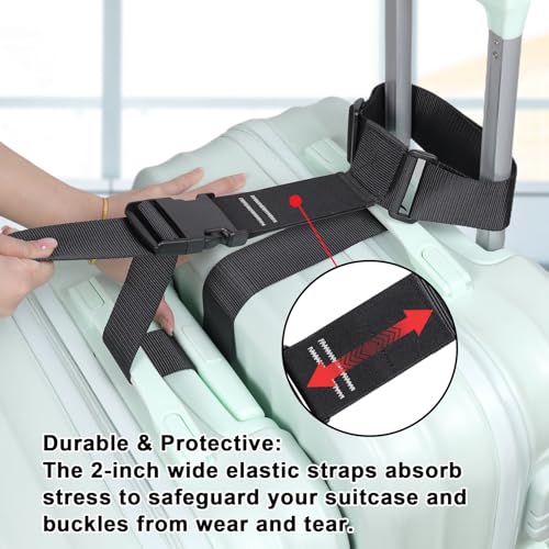 Vigorport Luggage Connector Straps for Suitcase, Add A Bag Suitcase Belt - size: 2''W - XX-Large