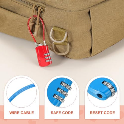 MECCANIXITY 2pcs Luggage Travel Lock 3 Digit Cable Combination Lock Blue - color: Blue, size: 12 Inch