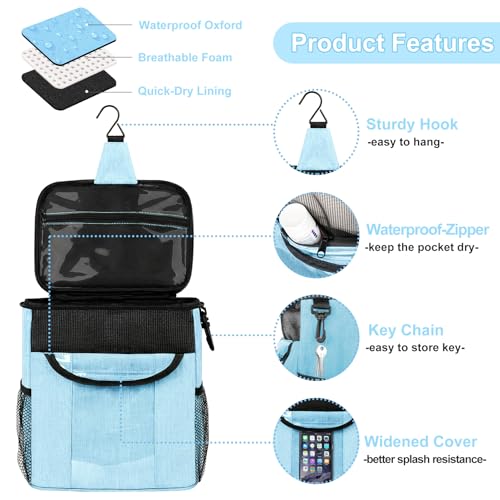 Attmu Mesh Shower Caddy Portable for Dorm Room Essentials, Shower Tote Bag - color: Dusty Blue