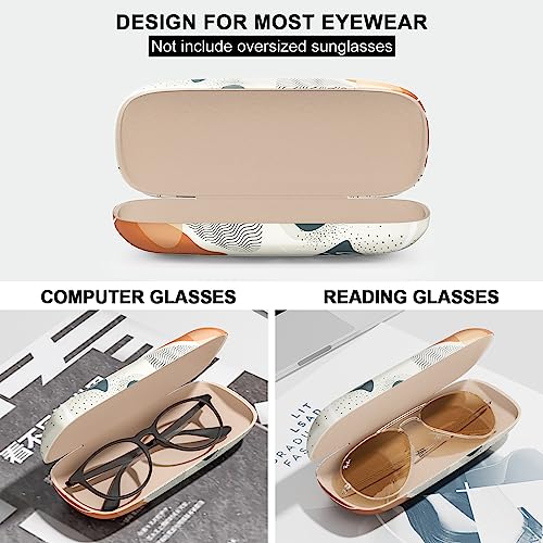 Eyeglasses Case, Hard Shell Protective Case for Glasses, Unisex for Women Men - color: Boho Leaf