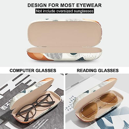 Eyeglasses Case, Hard Shell Protective Case for Glasses, Unisex for Women Men - color: Boho Leaf