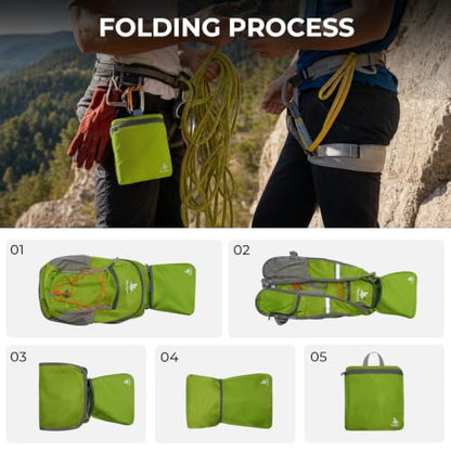 14L Small Hiking Backpack, Packable Travel Daypack for Men Women - color: Green