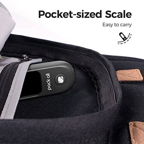 pack all Digital Luggage Scale for Travel, 110Lbs Capacity, 0.1Lb Precision - color: Black