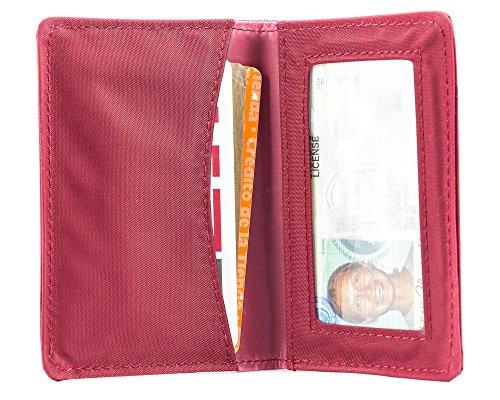 Big Skinny Card Case Slim Wallet, Holds Up to 16 Cards - color: Red
