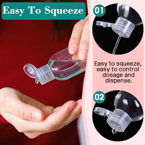 10pcs Empty 3.4 oz Travel Bottles with Flip Cap for Liquids Lotion - color: Clear Bottle (Clear Cap), size: 10 Packs