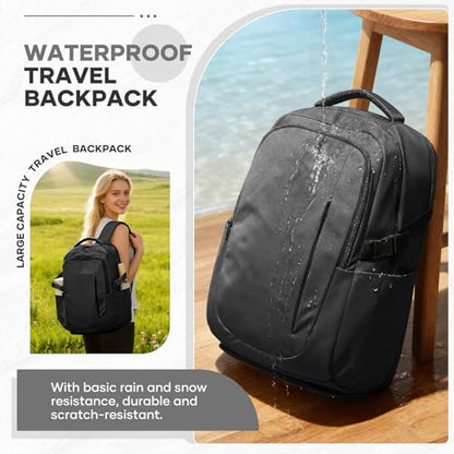 suwasp Travel Backpack for Women Airline Approved Carry On, Large Laptop Backpack for Men, Flight Approved Luggage Backpack (Black-with Toiletry Bag) - color: Black-with Toiletry Bag