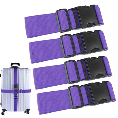 80In Luggage Straps for Suitcase Travel Belt Accessories, 2 Pack Purple - color: 4Pcs Purple