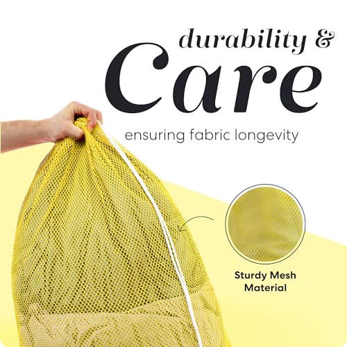 Handy Laundry Mesh XL Laundry Bag 24"x36" 2-Pack, Heavy Duty, Yellow - color: Yellow