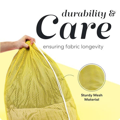 Handy Laundry Mesh XL Laundry Bag 24"x36", Heavy Duty Drawstring, Yellow | XL 24x36 Mesh Laundry Bag, Secure Drawstring, Heavy Duty, Machine Washable, for Delicates Dorm Travel Storage, Yellow