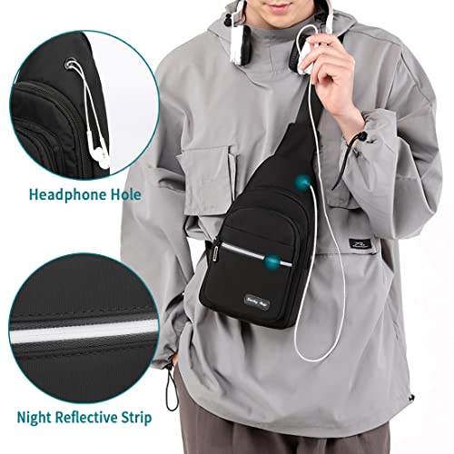 Seoky Rop Sling Bag Crossbody Backpack for Men Women Small Chest Shoulder Bag for Travel Hiking Daypack Red - color: Red