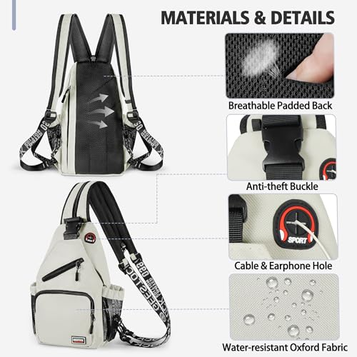Geestock Convertible Sling Bag Crossbody Backpack for Women Men, Blue - color: Off-white, size: Large