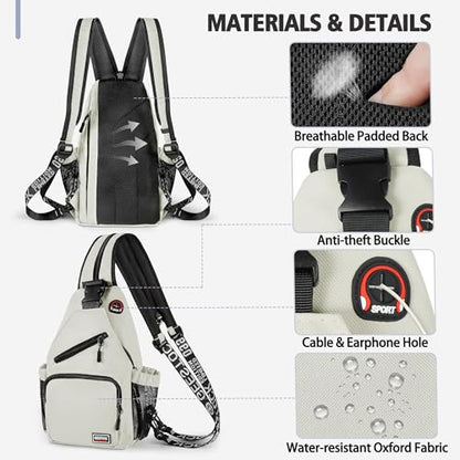 Geestock Convertible Sling Bag Crossbody Backpack for Women Men, Blue - color: Off-white, size: Large