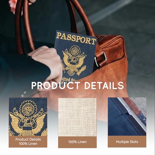 Linen Passport Holders, Set Of 2, Liberty Eagle - color: 1227 - Liberty Eagle