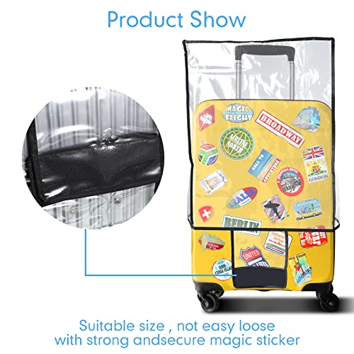 Sadnyy 3 Pieces Clear Luggage Cover PVC Suitcase Luggage Protector for 20" 24" 28" Luggage Waterproof Cover - color: Black Border, style: Regular Style