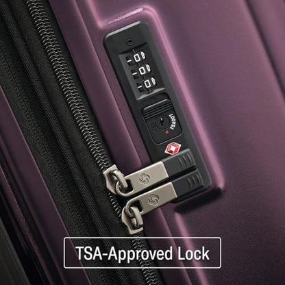 Samsonite Octiv Lightweight Hardshell 24-Inch Medium Checked Luggage- Durable Impact Resistant, 360° Aero Trac Spinner Wheels, Adjustable Telescopic Handle, Expandable, TSA Approved Lock - Purple - color: Amethyst Purple, size: Check-Medium 24