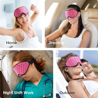 LitBear Breathable Sleep Mask, 3D Eye Mask Sleep for Side Sleeper Women Men - color: Pink