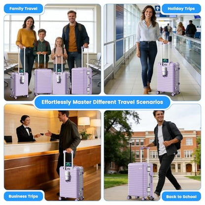 20 Inch Carry on Luggage Airline Approved, Zipperless Hard Shell Suitcase - color: Lilac, size: 20 Inch