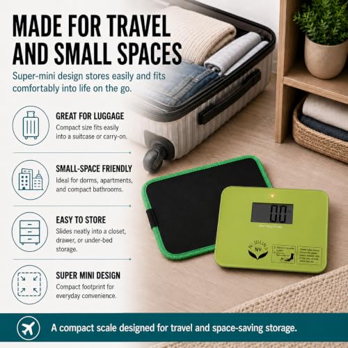 600 Super Mini Travel Bathroom Scale with Sleeve, Green - color: Green