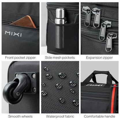 mixi Travel Bag with Wheels Expandable Foldable Luggage Bag Collapsible Rolling Travel Bag Duffel Bag Large Capacity Suitcase for Men Women, Black - color: Black