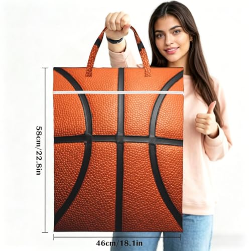 Basketball Travel Laundry Bag Washable Dirty Clothes Bag for Gym - color: Basketball