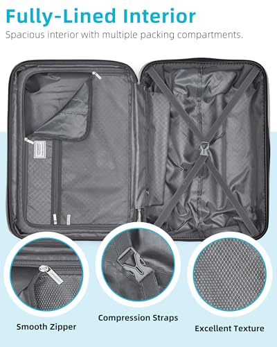LARVENDER Expandable Carry on Luggage 22x14x9 Airline Approved, Cheetah - color: Cheetah 20inch, size: 20 Inch( Carry-on)