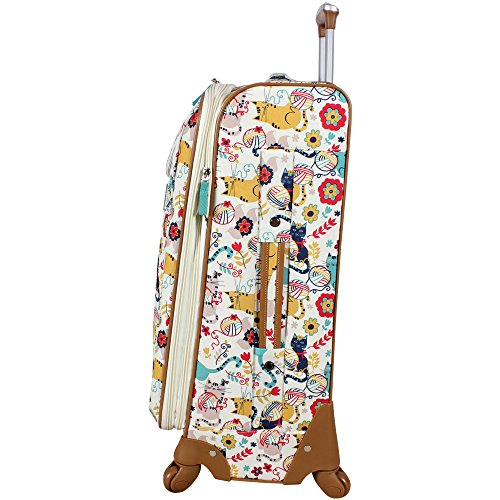 Lily Bloom Luggage 24" Expandable Design Pattern Suitcase With Spinner Wheels For Woman (24in, Furry Friends) - color: Furry Friends