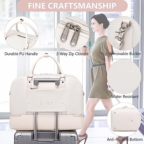 4PCS Weekender Bags for Women Large Overnight Weekend Travel Duffel Bags - color: White-FH