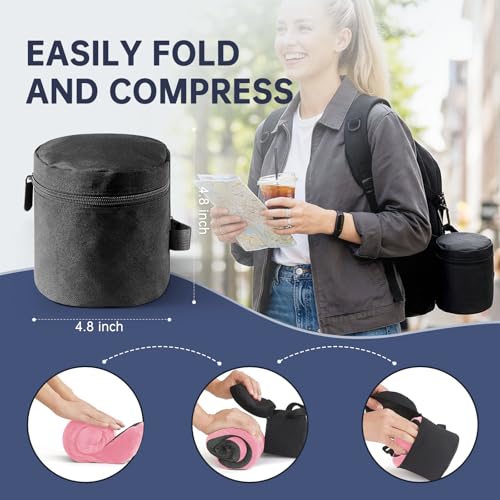 Neck Pillow Travel Pillow Memory Foam Adjustable Clasp for Airplane - color: Pink