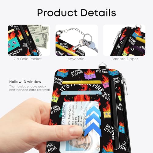 Fire Credit Card Holder Small Wallet for Women - color: Fire
