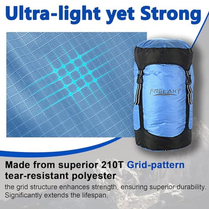 Frelaxy Compression Sack, 40% More Space! Sleeping Bag Stuff Sack - color: Blue, size: Medium