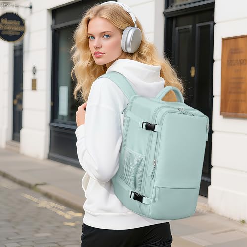 Beraliy Travel Backpack for Women, TSA Carry On Backpack Airline Approved - color: Mint Green, size: Large