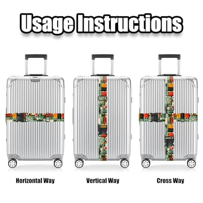Nuxovilar Luggage Straps Set for Suitcase 1.96x90.5in Polyester - color: YLU10340, size: 1.96"x90.5"